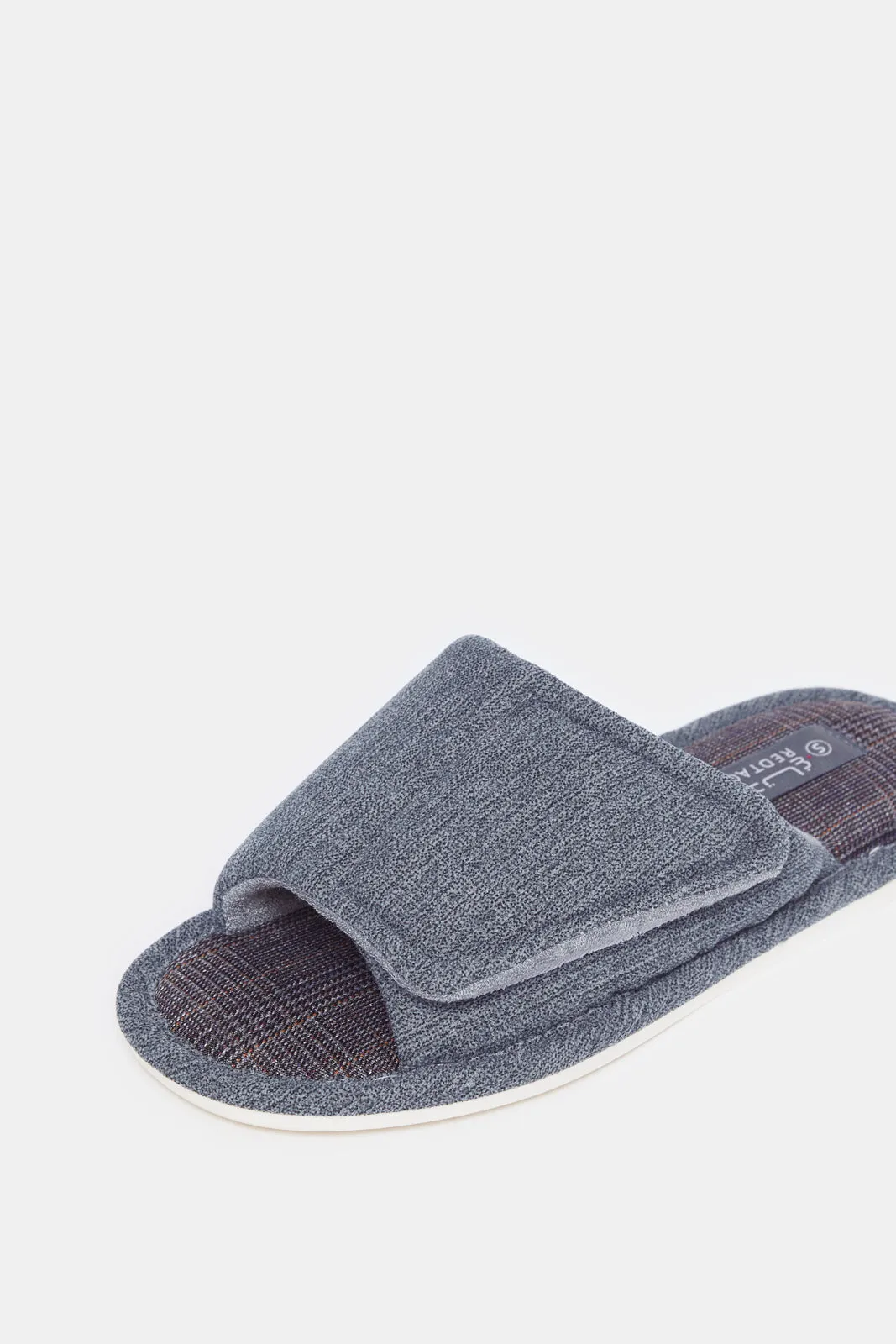 Men Teal Slide Slipper With Velcro