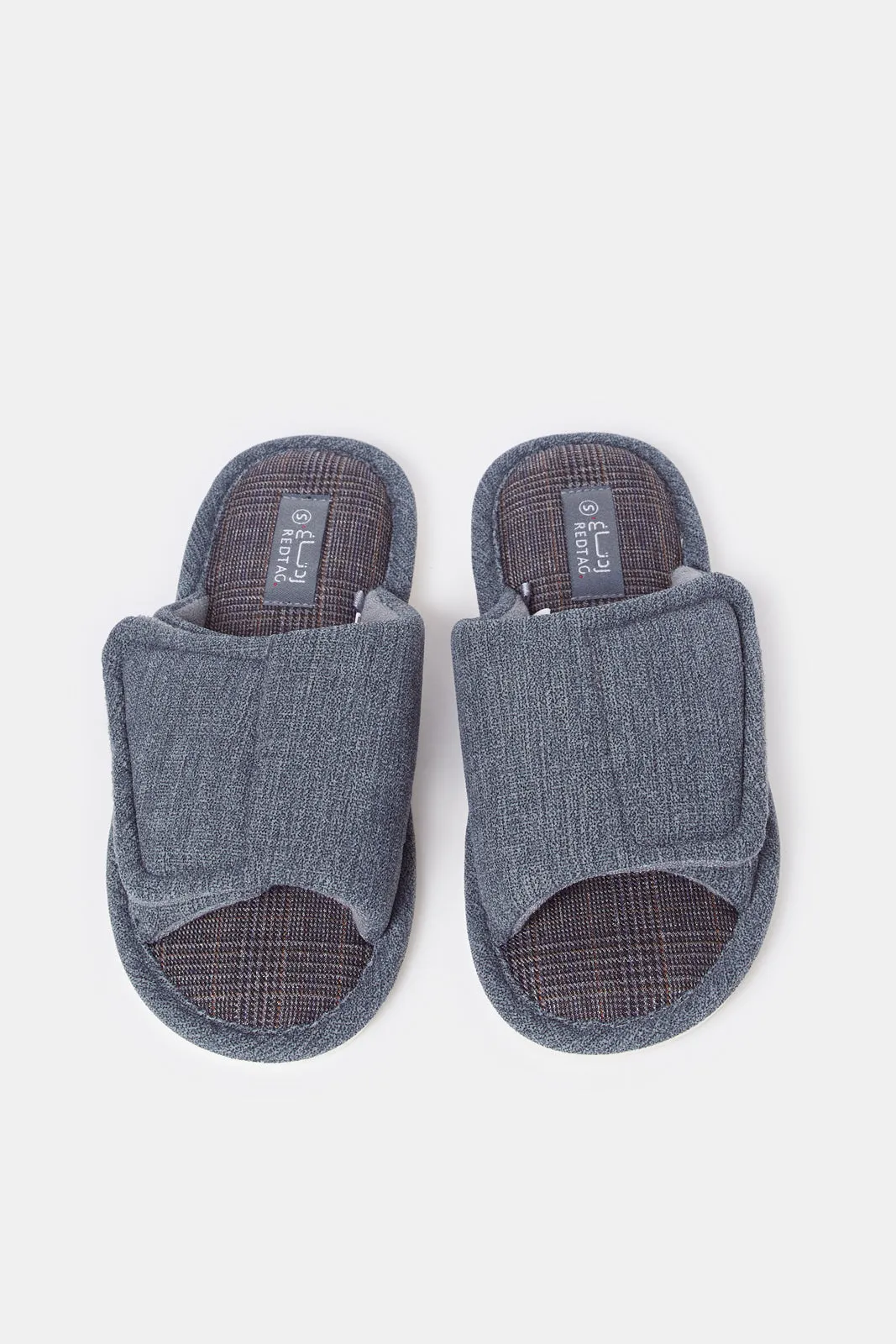 Men Teal Slide Slipper With Velcro