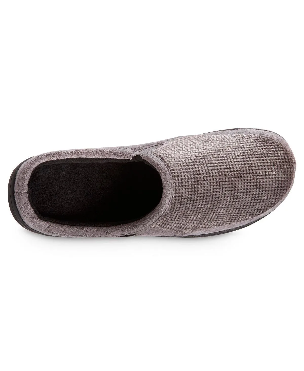 Men's advanced memory foam microsuede and houndstooth slippers jasper hoodback comfort Isotoner slippers