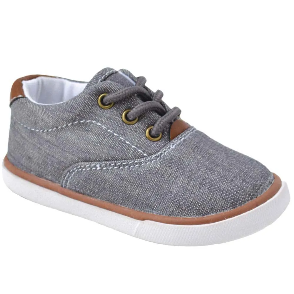 Milo Gray Canvas Sneaker- (6-10)