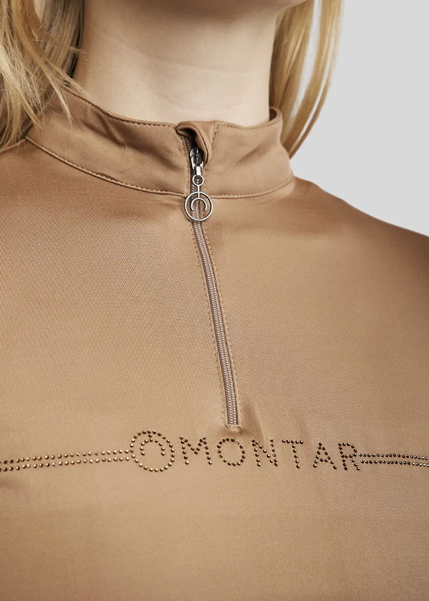 MoAviana LS Trainingshirt with Crystal Logo - Latte