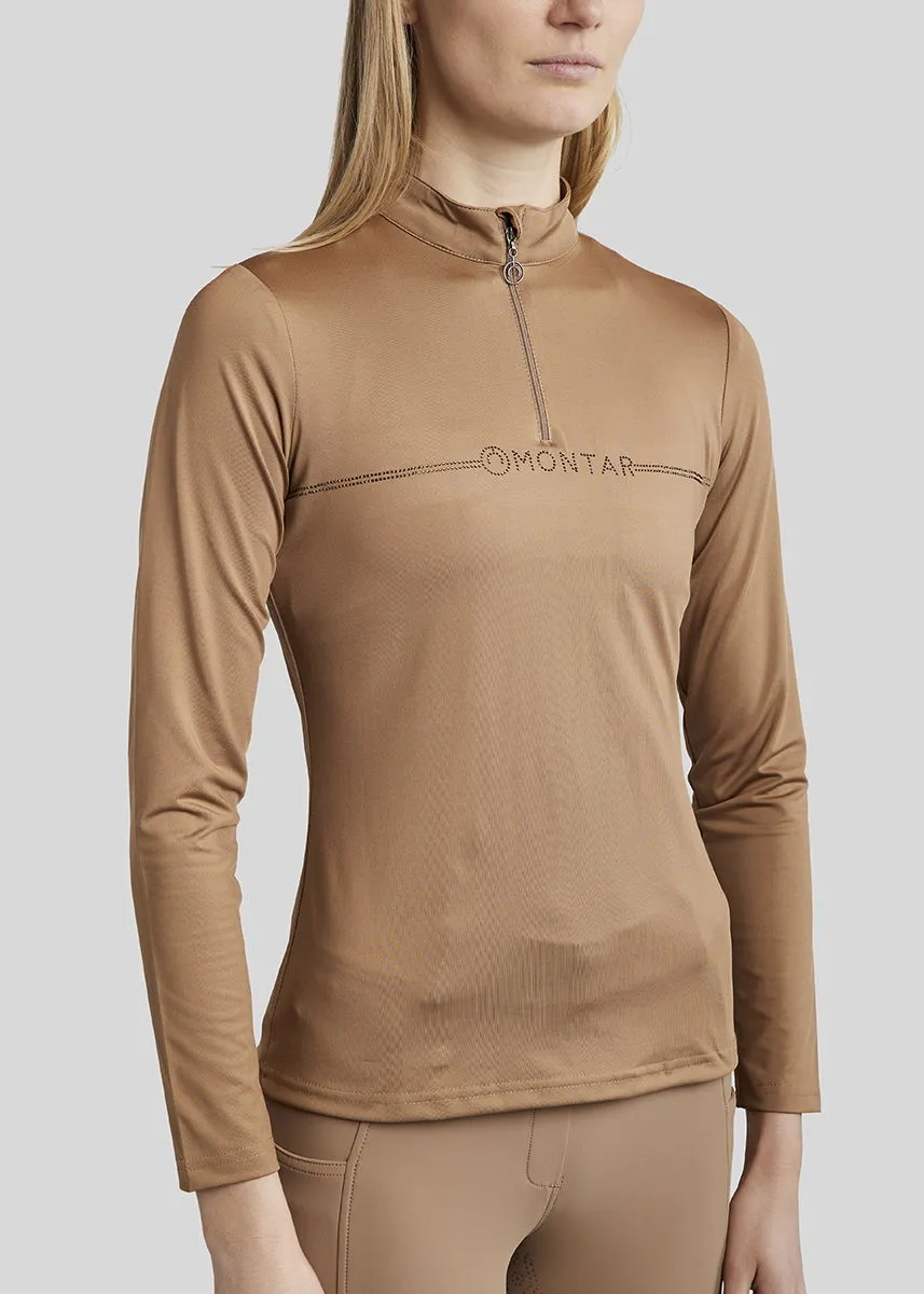 MoAviana LS Trainingshirt with Crystal Logo - Latte