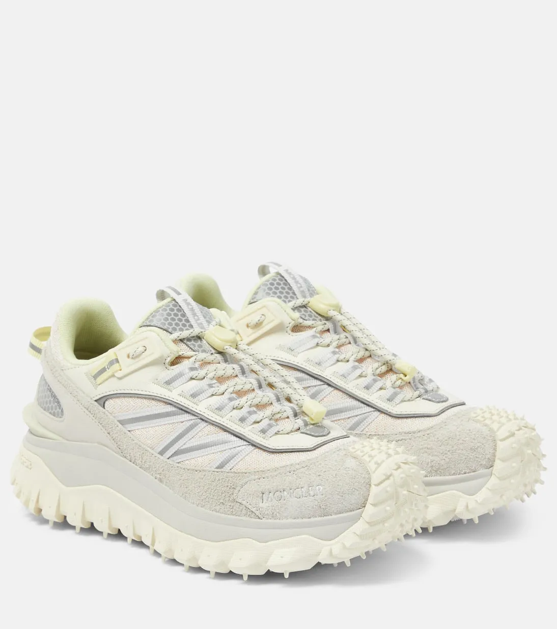 Moncler leather trailgrip sneakers, white