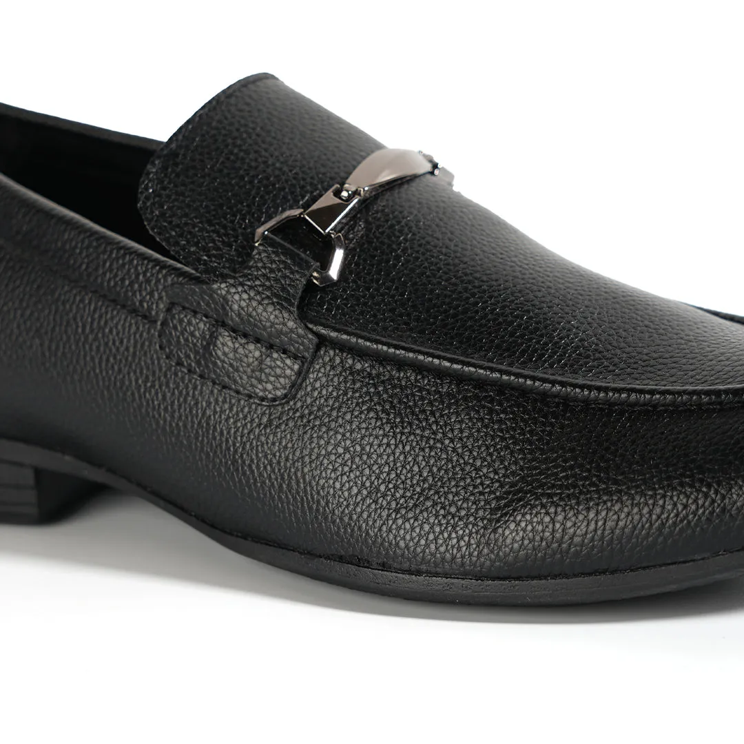 Monkstory Buckled Flexi Business Slip-Ons - Black