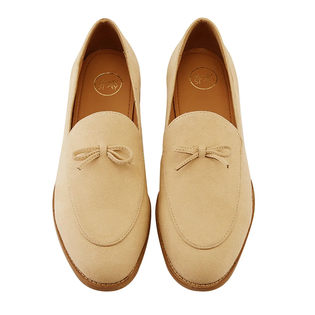 Monkstory Wyld Faux-Suede Slip-Ons – Pastel Beige