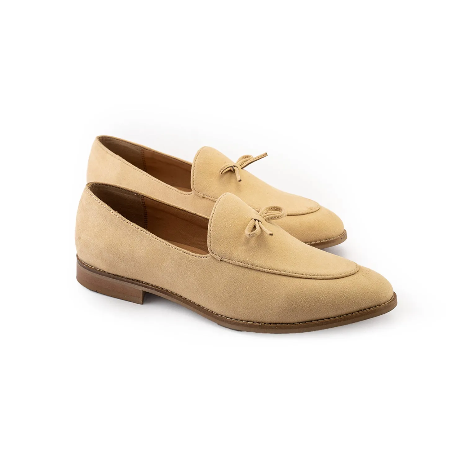 Monkstory Wyld Faux-Suede Slip-Ons – Pastel Beige