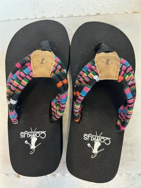 Multi Colored Flip Flops | Corkys Kids Shoe String