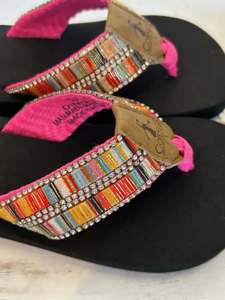 Multi Colored Flip Flops | Corkys Kids Shoe String