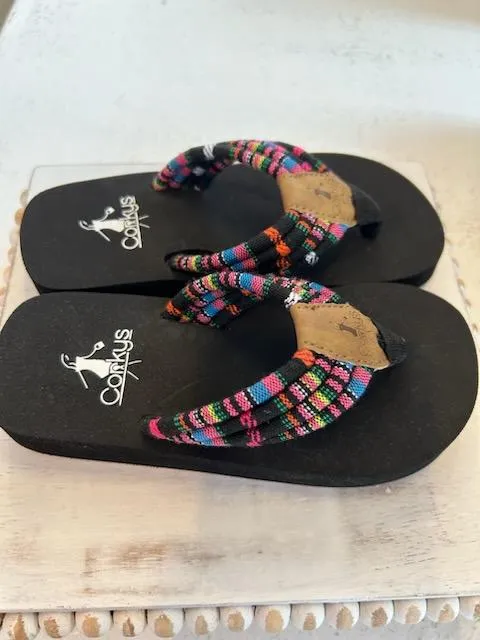 Multi Colored Flip Flops | Corkys Kids Shoe String