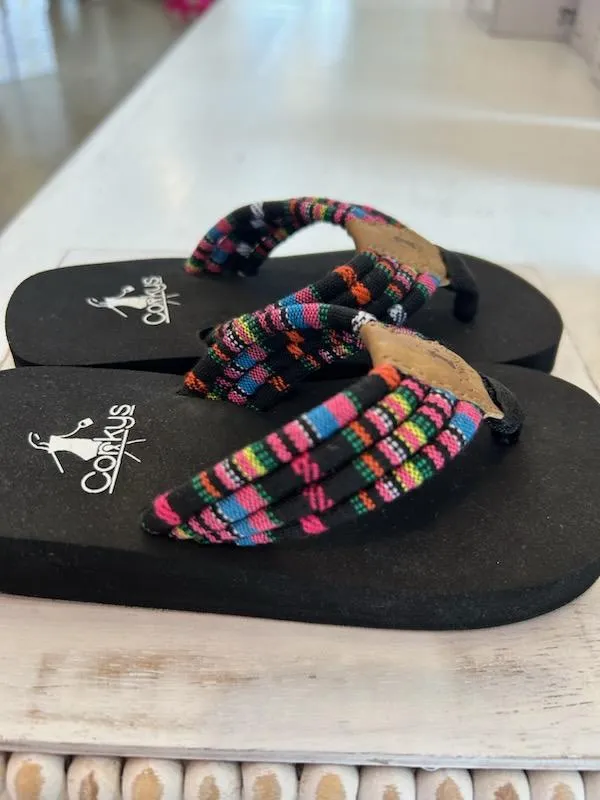 Multi Colored Flip Flops | Corkys Kids Shoe String