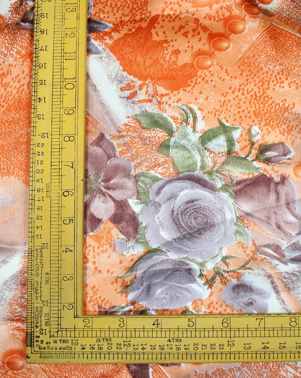 Multicolor Floral Print Polyester Satin Fabric