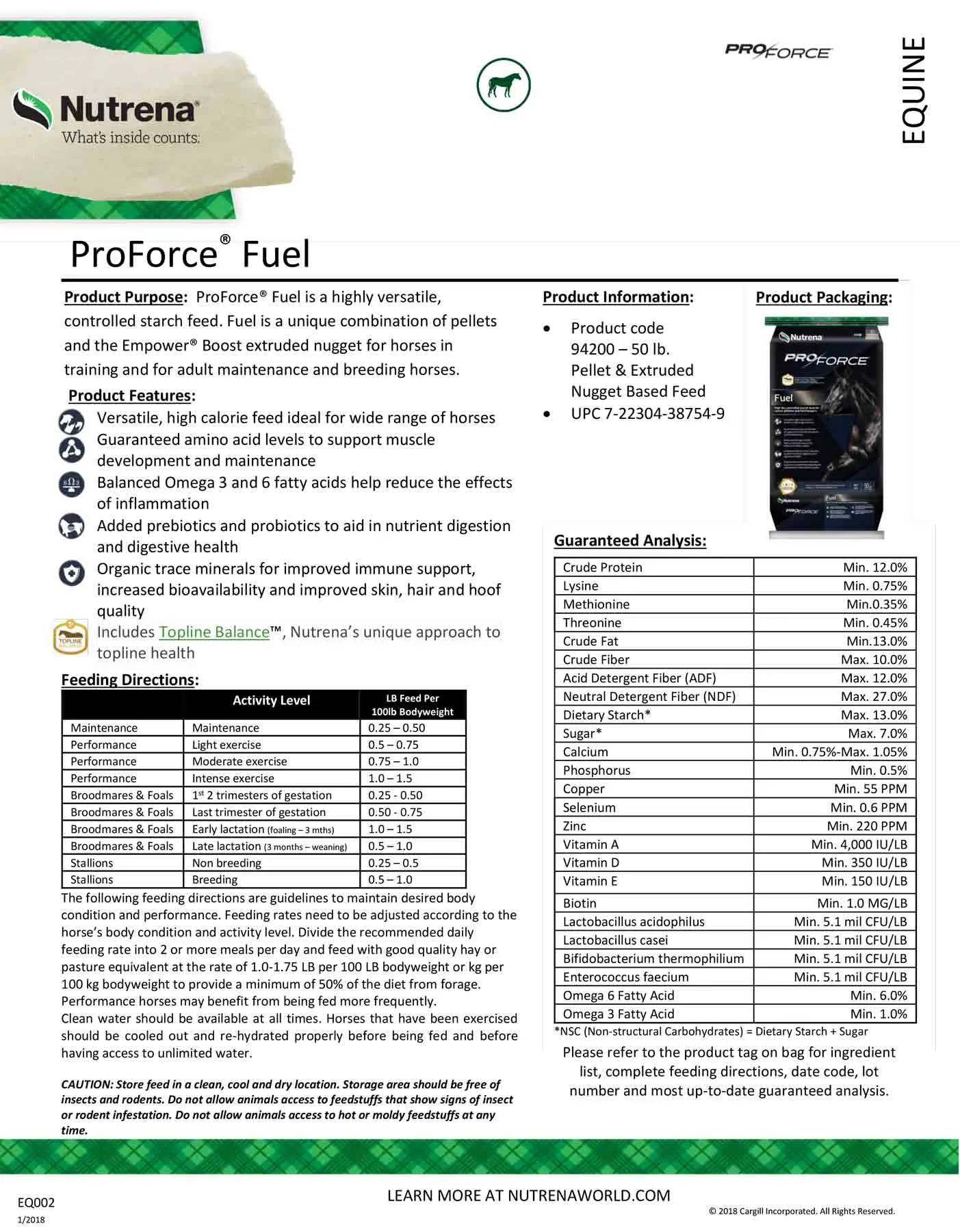 Nutrena ProForce Fuel Horse Feed