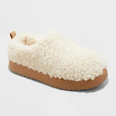 Open Box - Women's Mia Faux Shearling Clog Slippers - Auden Beige 8