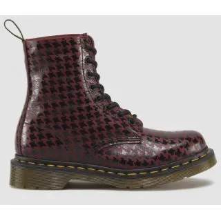 Pina Black   Cherry Hi Shine Houndstooth Printed Softy T Boot