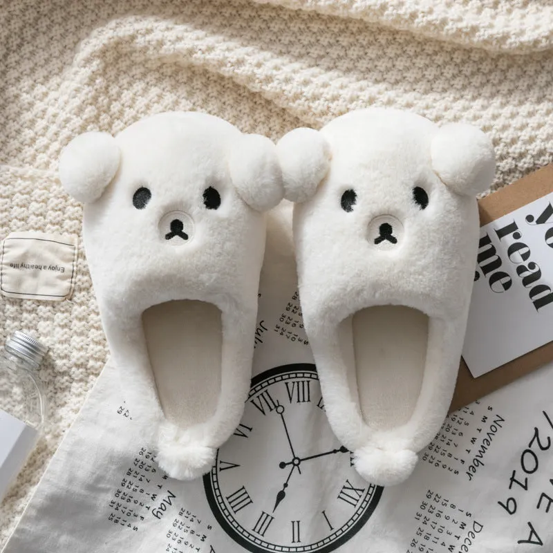 Plush Teddy Bear Slippers for Women