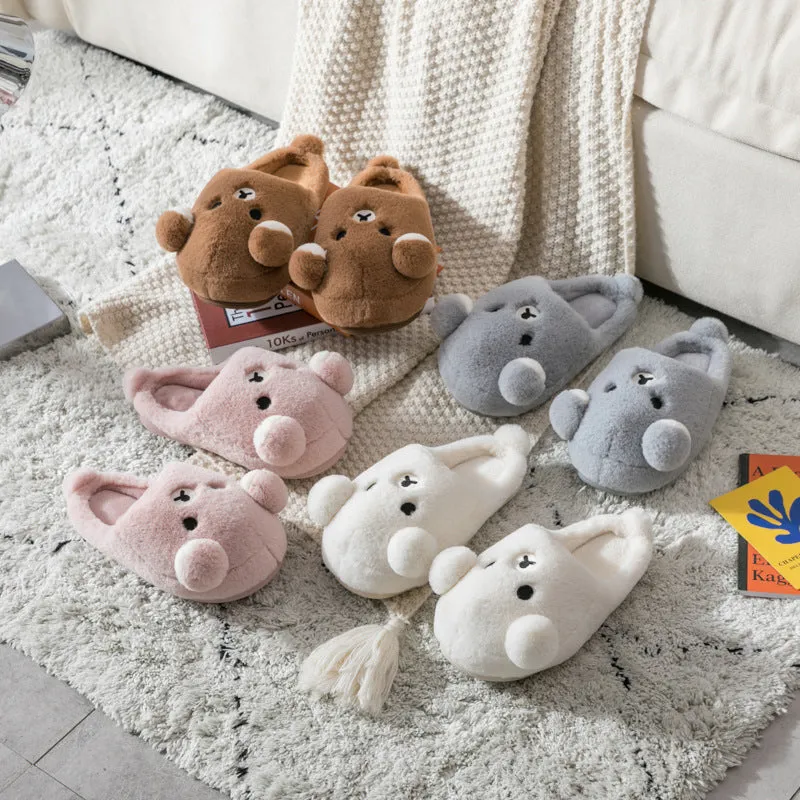 Plush Teddy Bear Slippers for Women