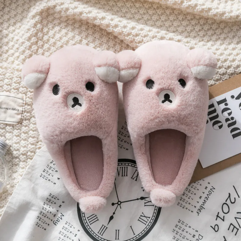 Plush Teddy Bear Slippers for Women