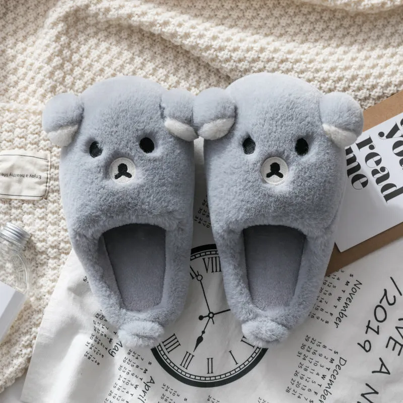 Plush Teddy Bear Slippers for Women