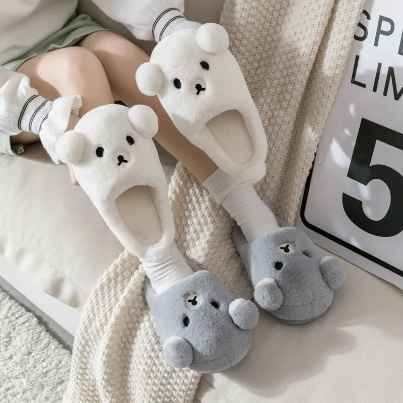 Plush Teddy Bear Slippers for Women