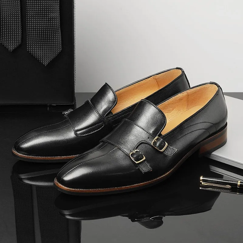 Refined Exotic Leather Monk Strap Party Loafers