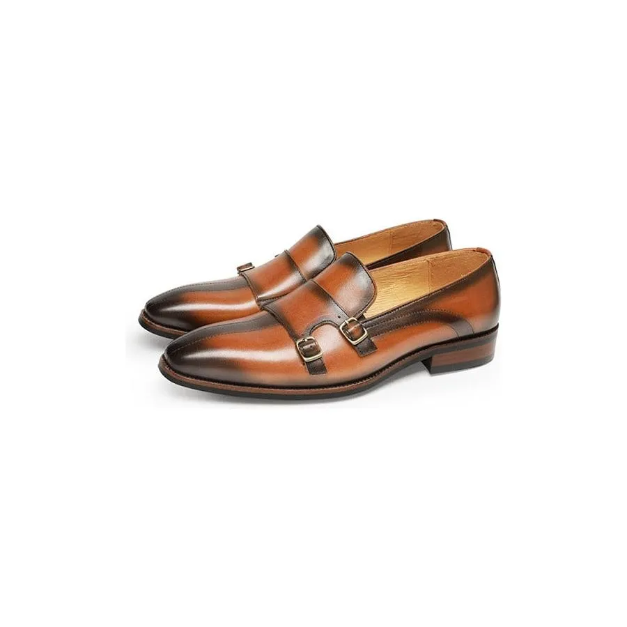 Refined Exotic Leather Monk Strap Party Loafers