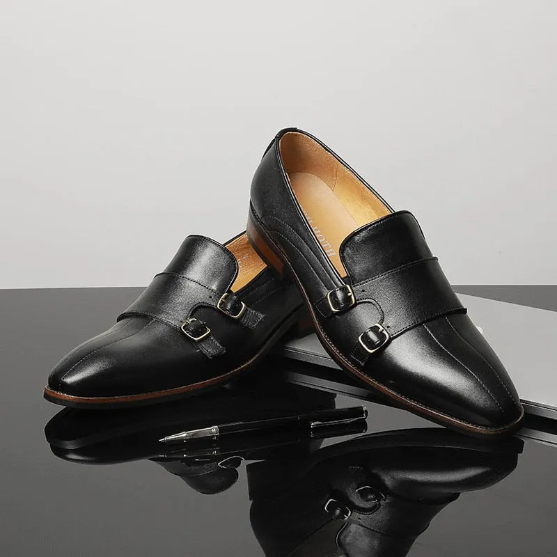 Refined Exotic Leather Monk Strap Party Loafers