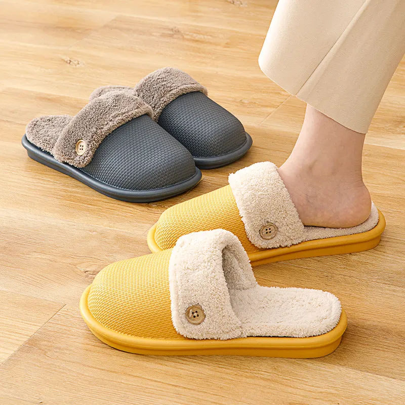 Removable waterproof non-slip cotton slippers