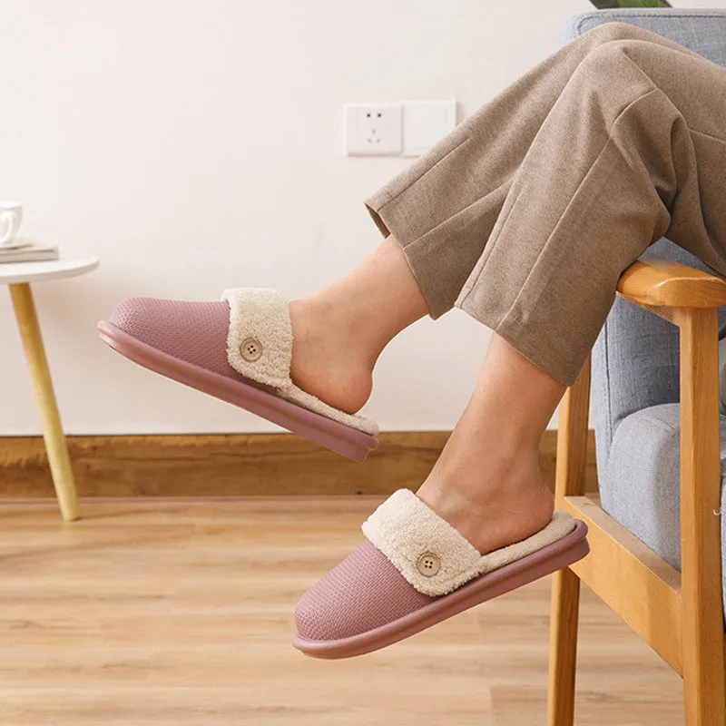 Removable waterproof non-slip cotton slippers