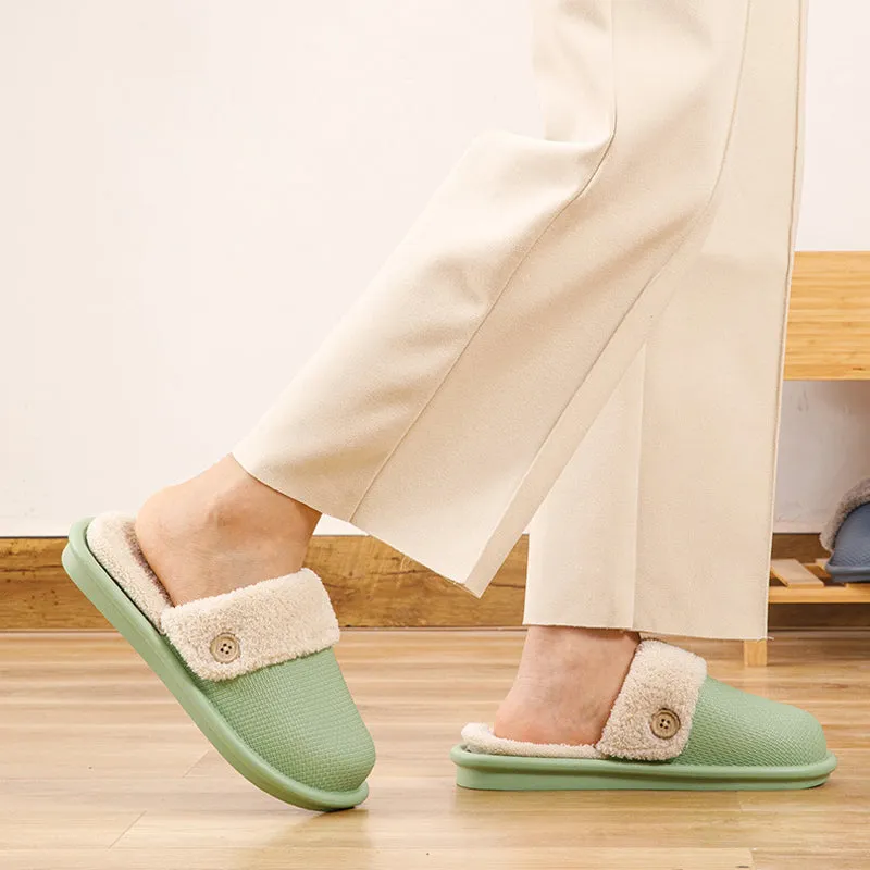 Removable waterproof non-slip cotton slippers