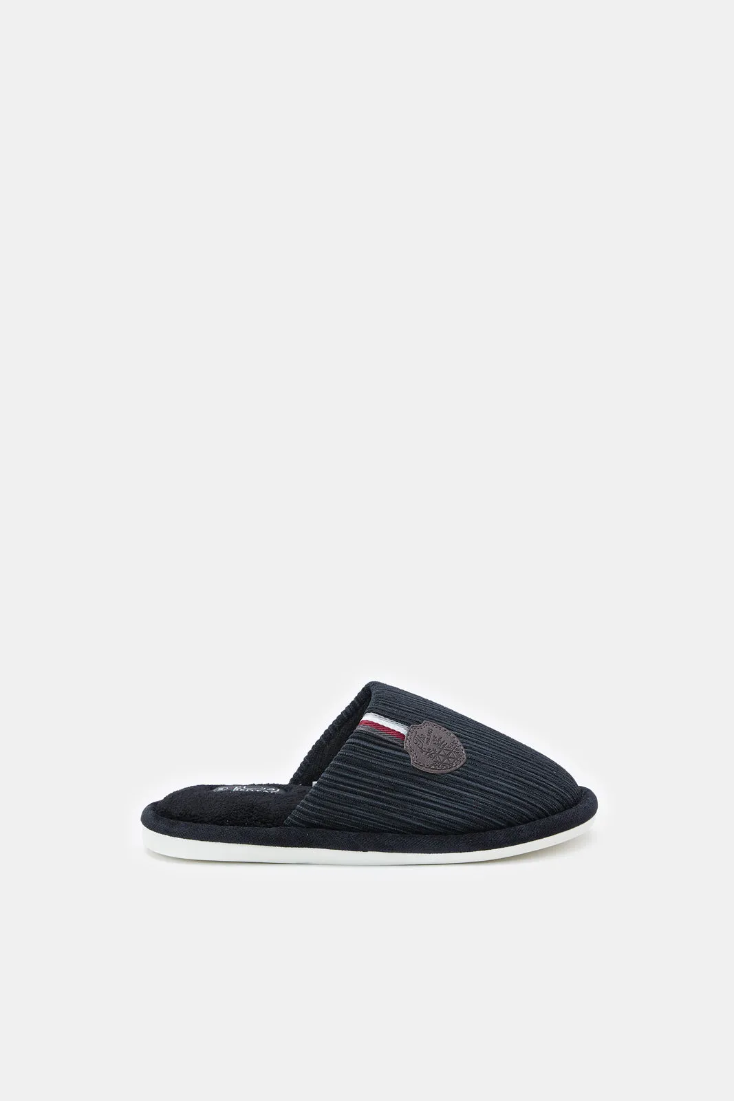 Senior Boys Black Mule Slippers