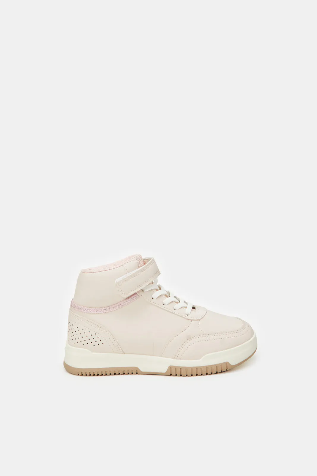 Senior Girls Beige High Top Sneakers