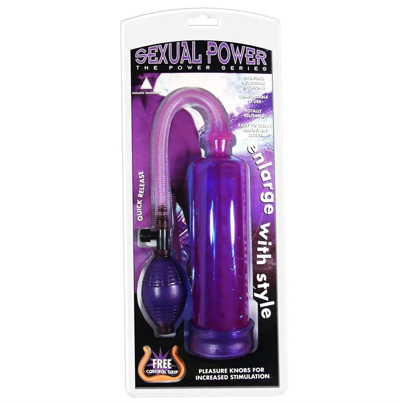 Sexual Power Pump With Grip Lavender