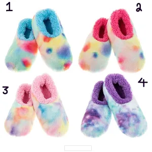 Snoozies Small Tie Dye Cotton Candy Slippers (Choice of 4)