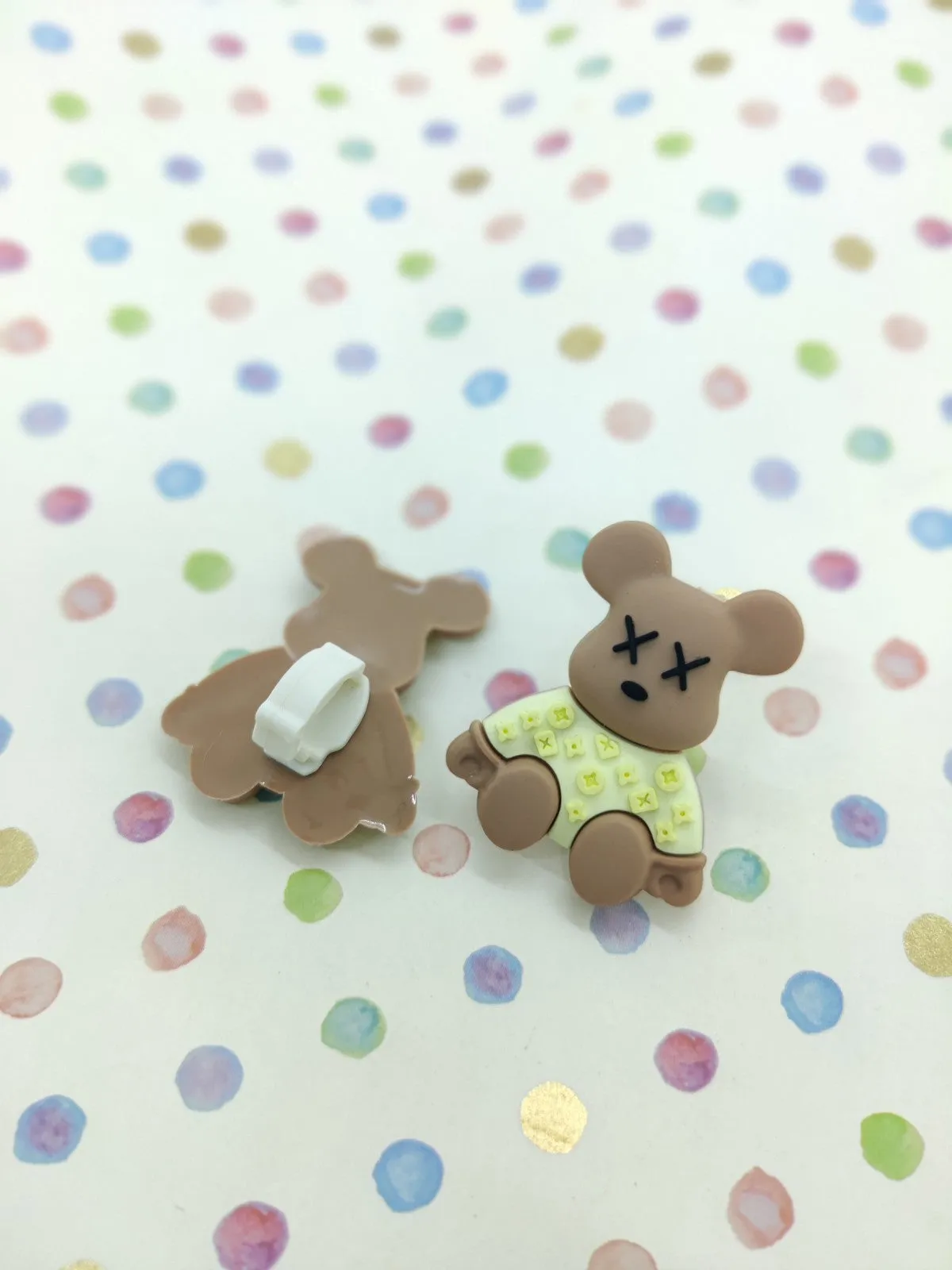 TEDDY SHOE CHARMS - BROWN