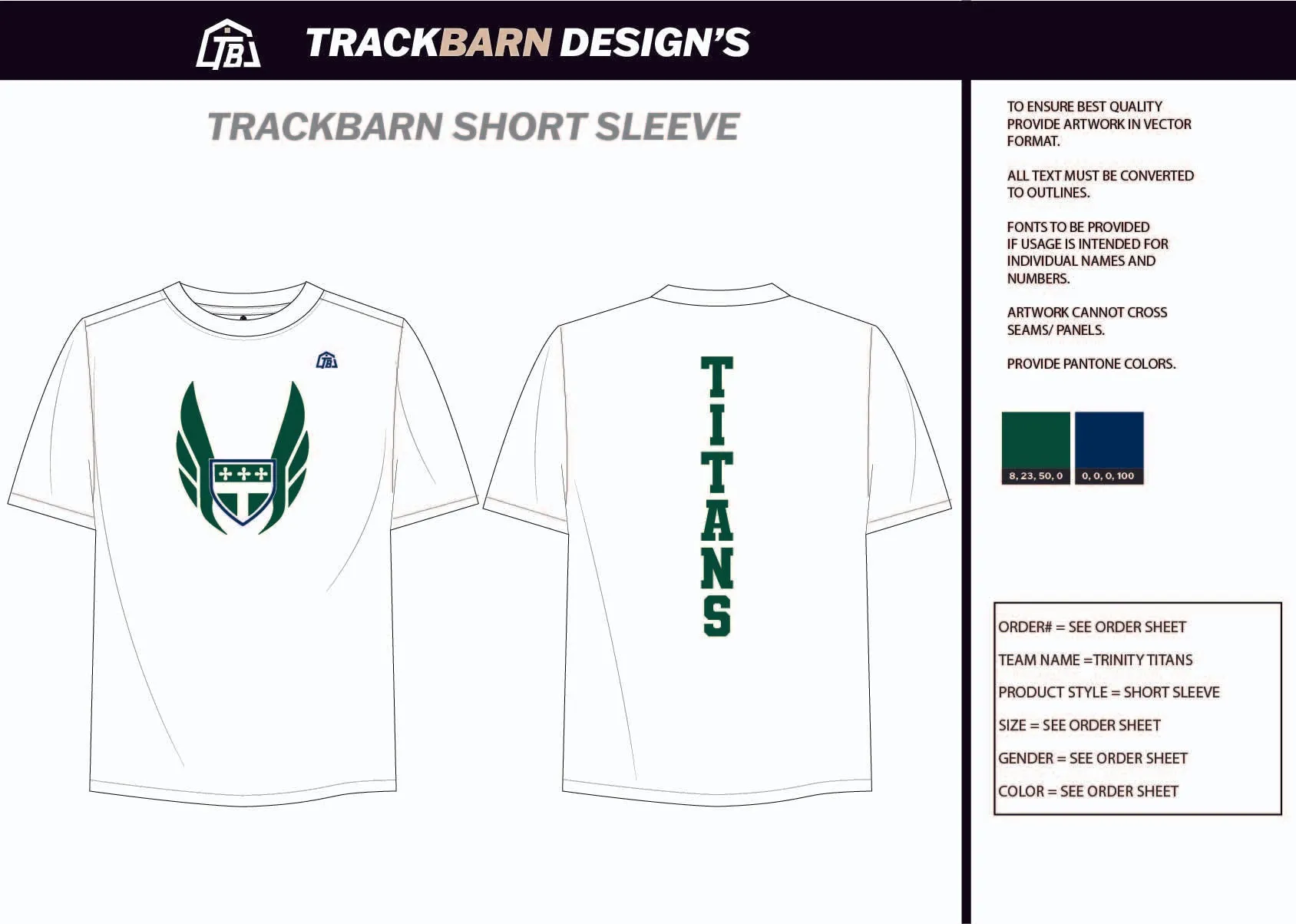 Trinity-Titans- Mens Stretch Light Training Tee