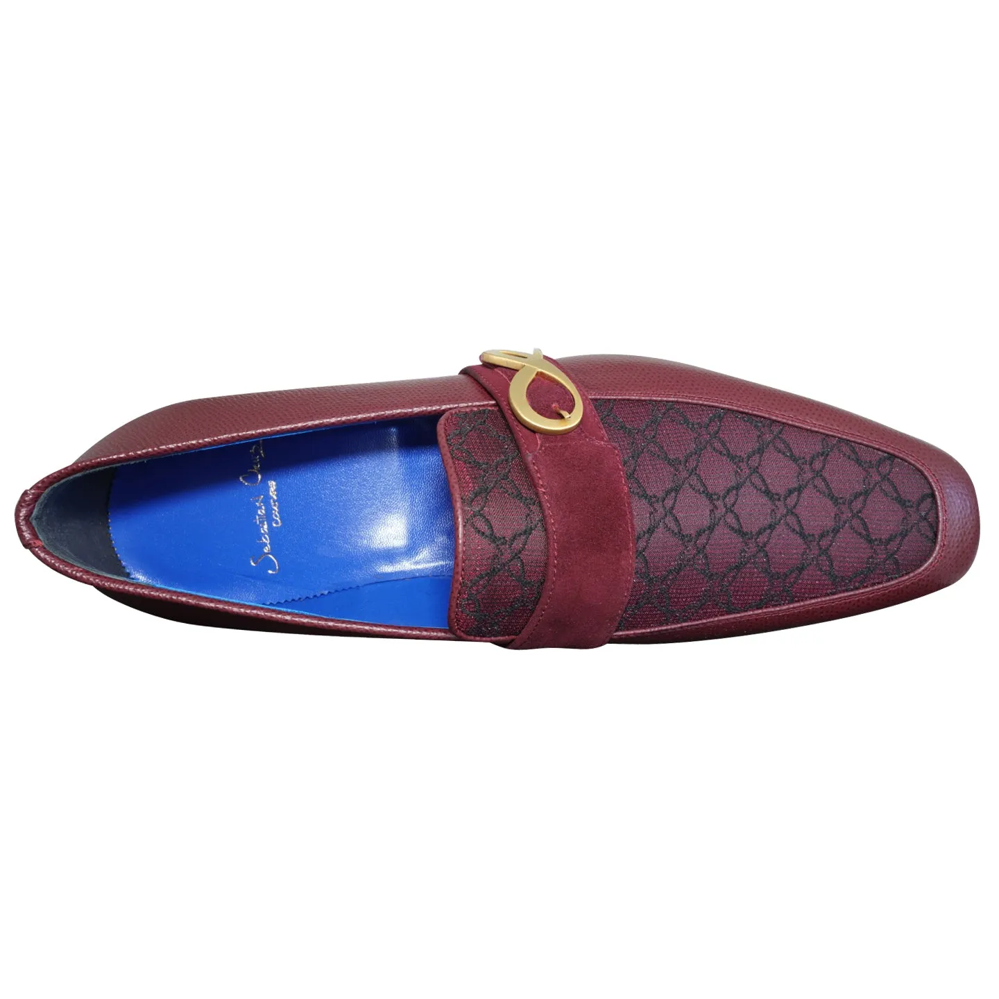 Vino Logo Monk Strap Loafer With Gold Buckle