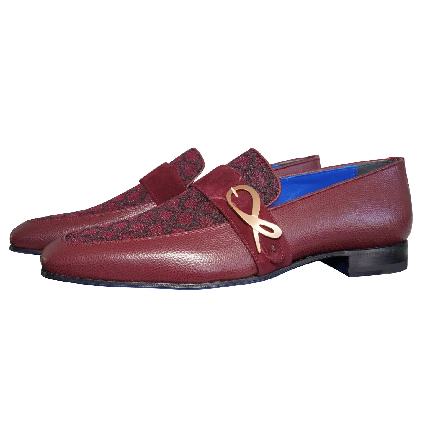 Vino Logo Monk Strap Loafer With Rose Gold Buckle