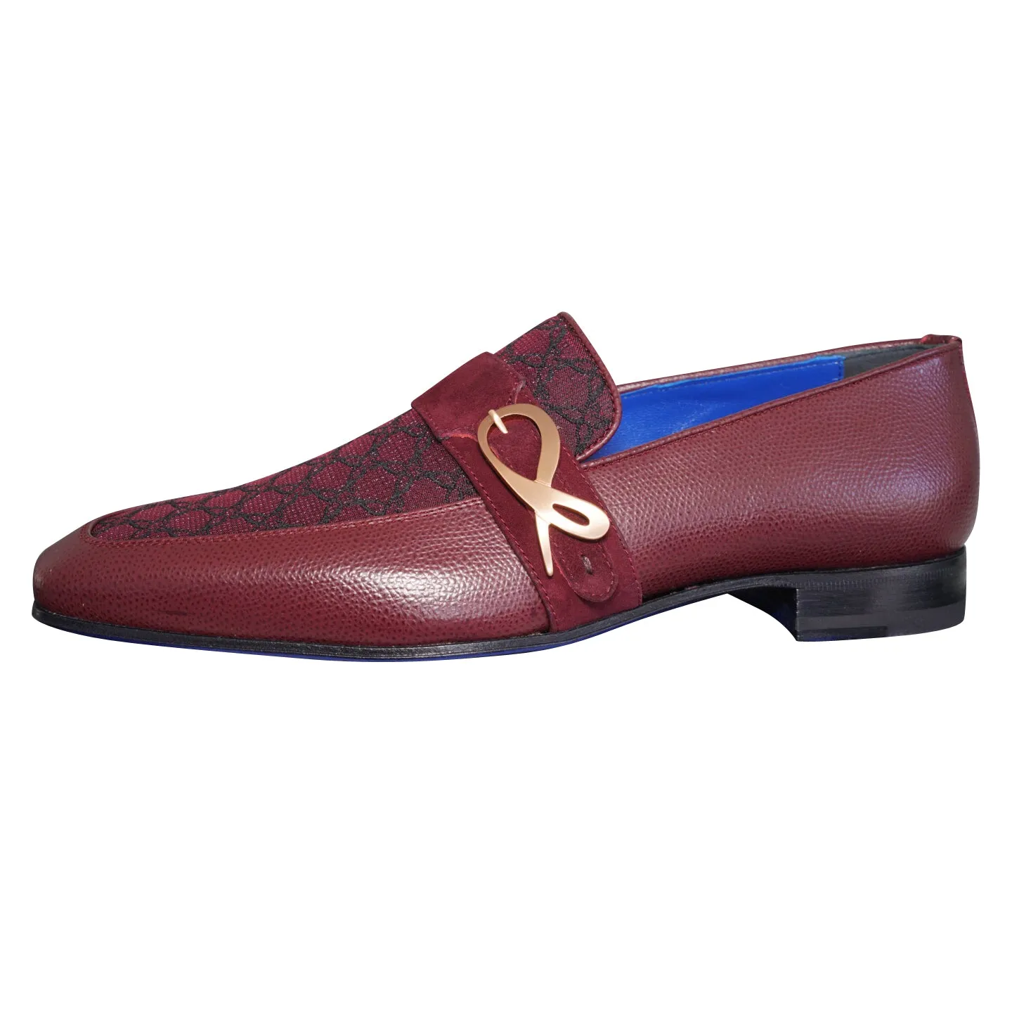 Vino Logo Monk Strap Loafer With Rose Gold Buckle