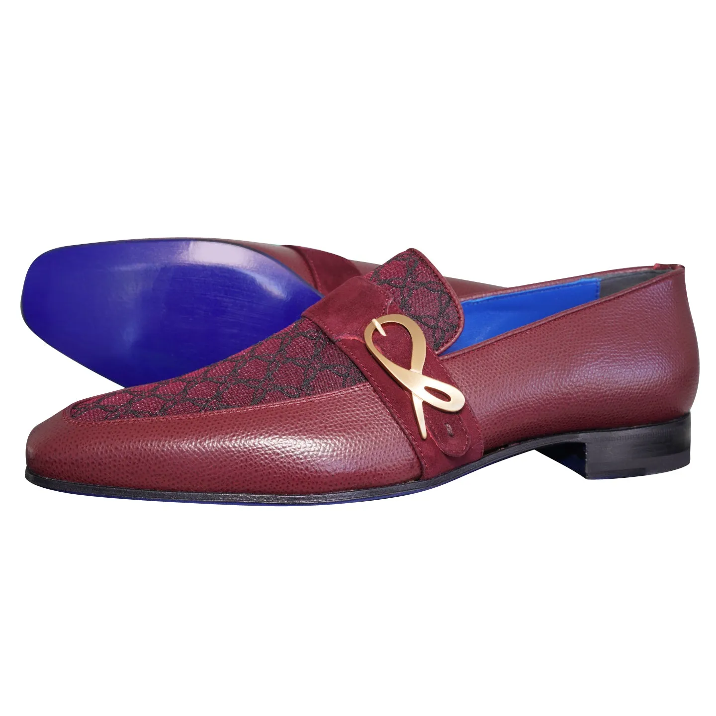 Vino Logo Monk Strap Loafer With Rose Gold Buckle