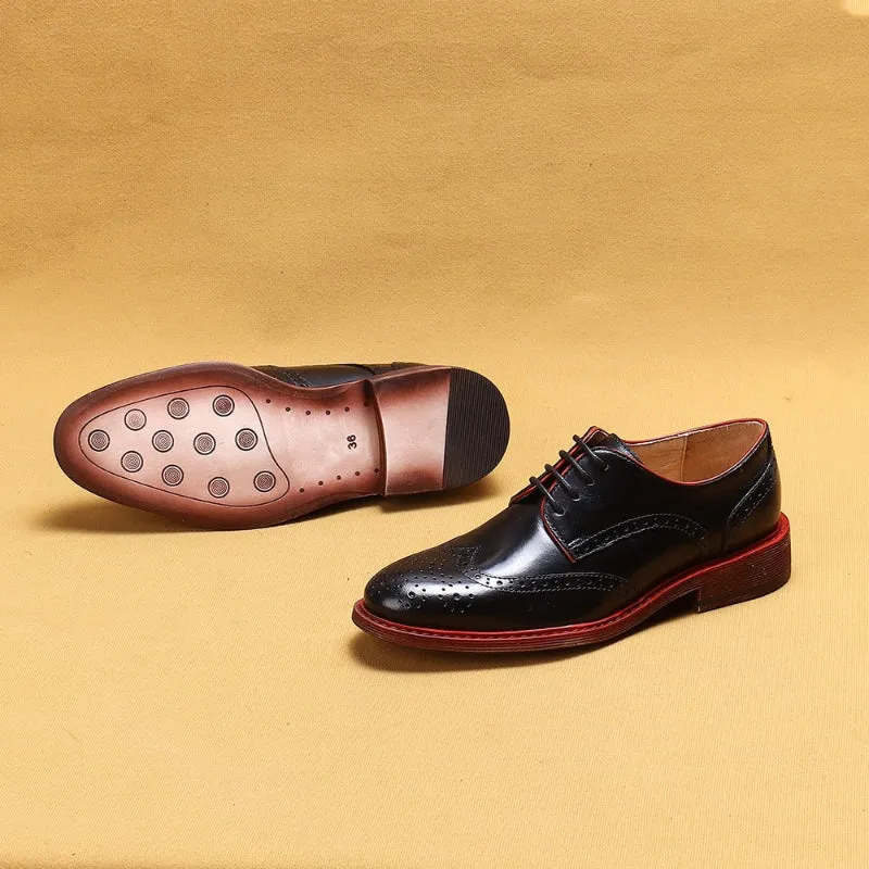 Vintage-Inspired Lace-up Vegan Leather Flat Oxford Shoes