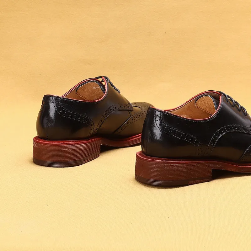 Vintage-Inspired Lace-up Vegan Leather Flat Oxford Shoes