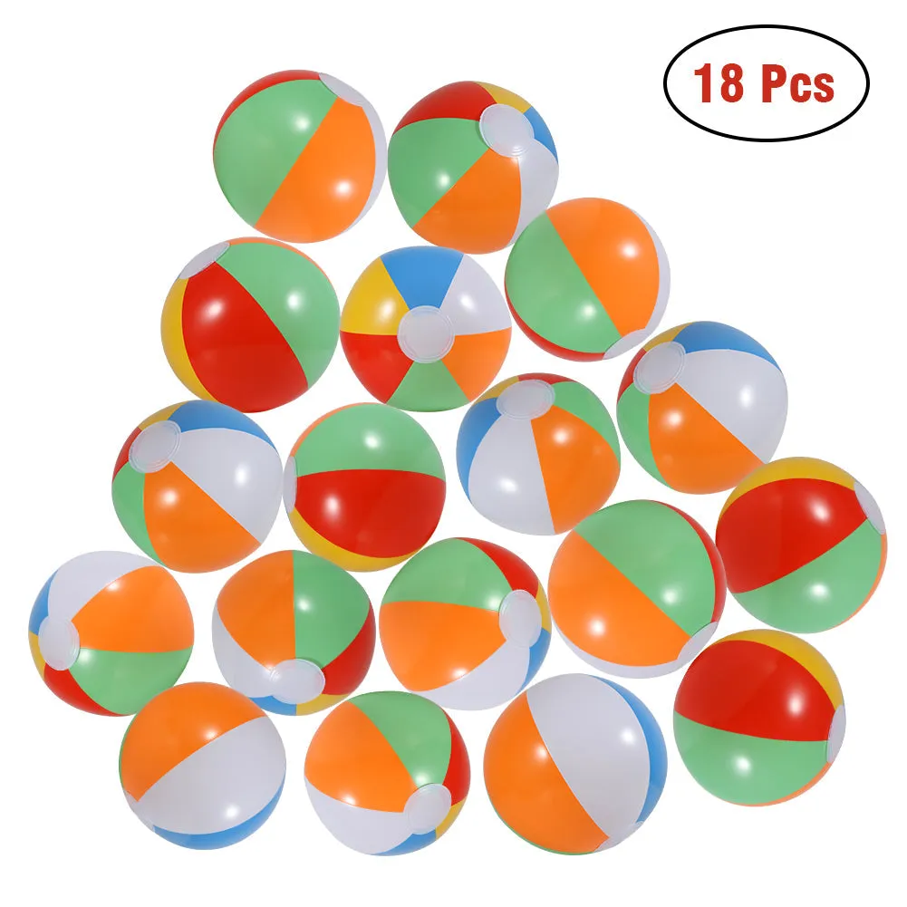 WHIZMAX 18pcs Inflatable Beach Balls Set Water Beach Play Toys