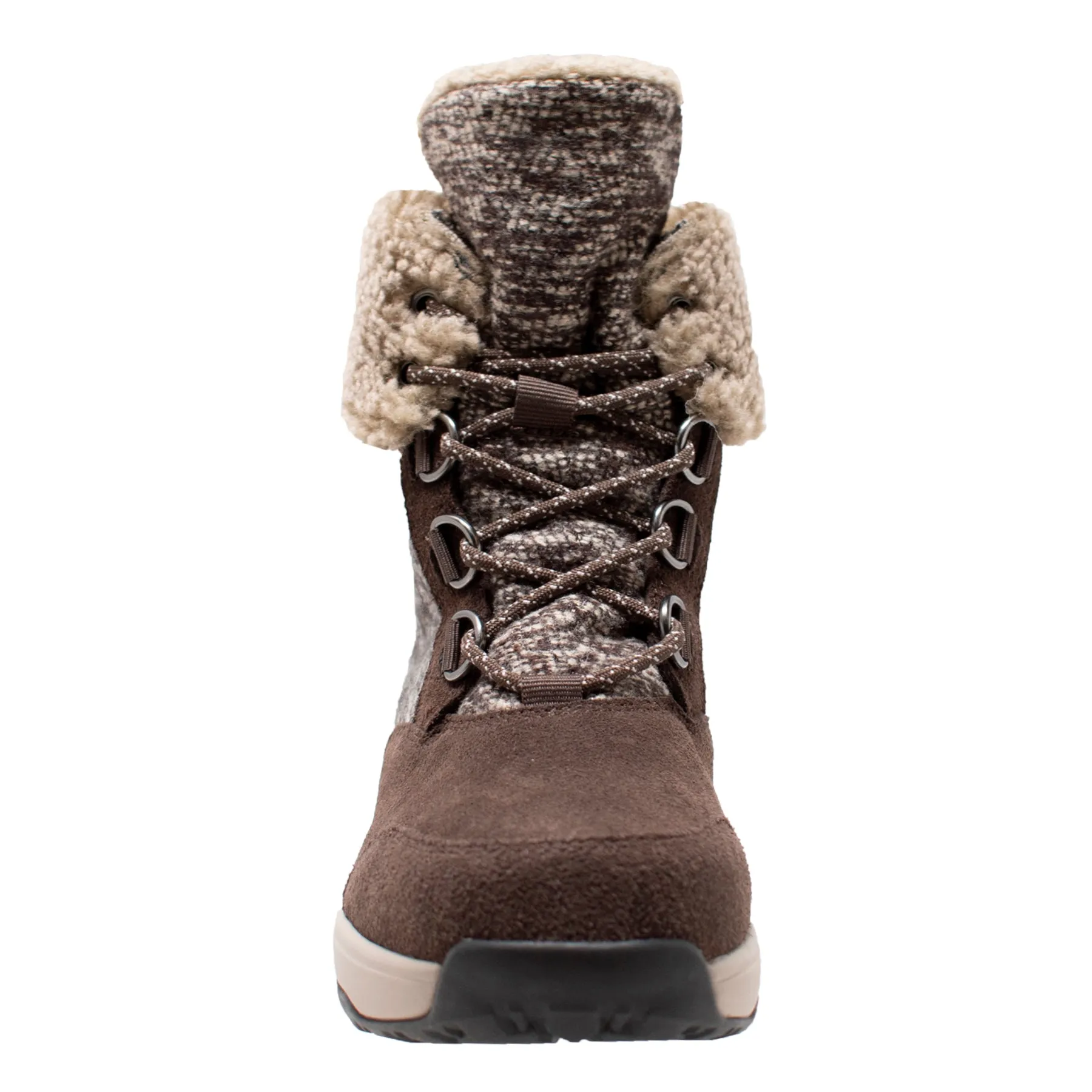 Women's Brown Microfleece Lace Winter Boot