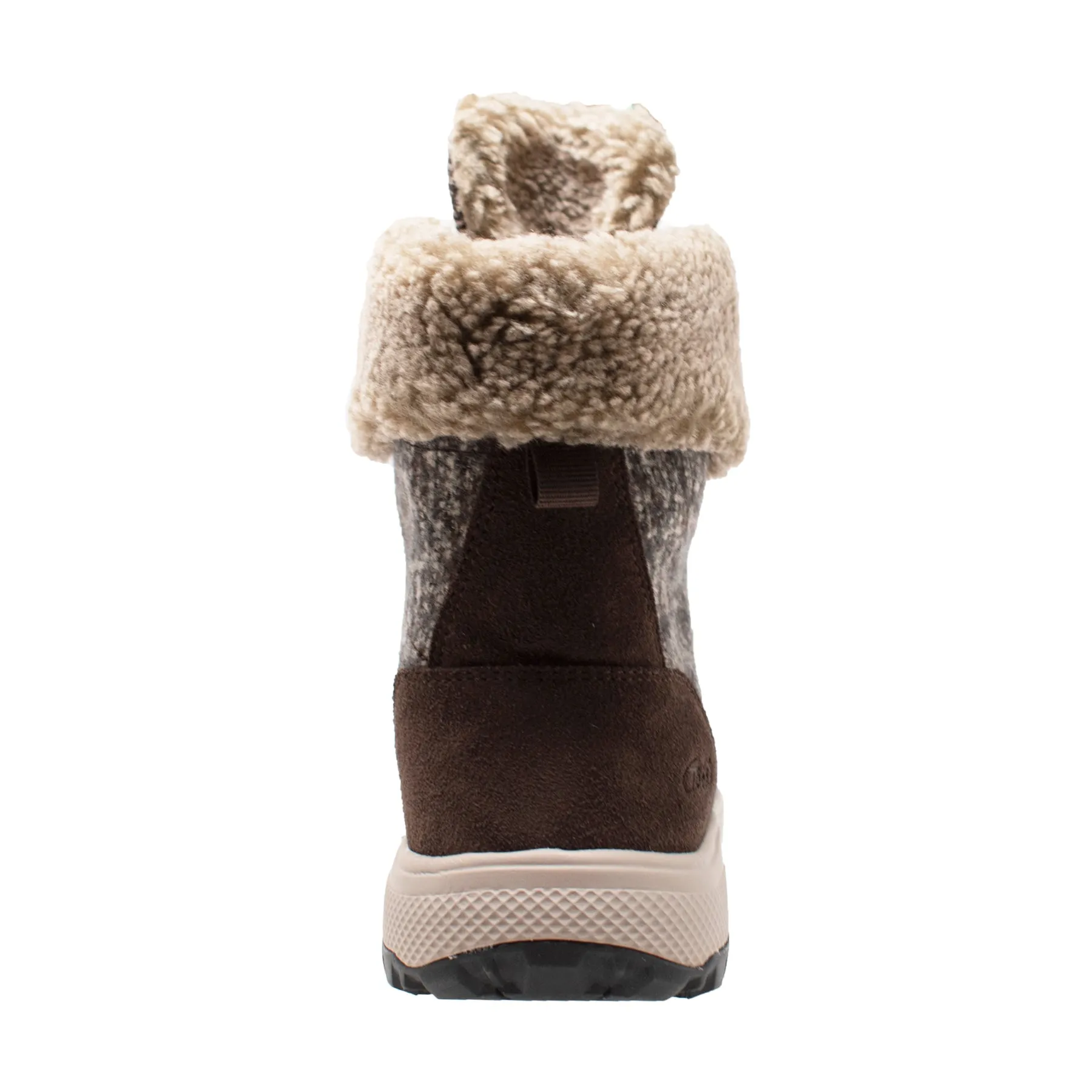 Women's Brown Microfleece Lace Winter Boot