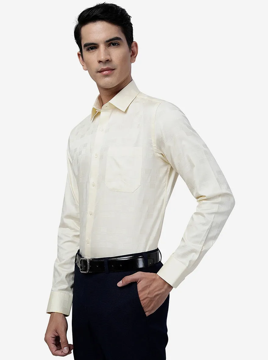 Yellow Solid Slim Fit Formal Shirt | JadeBlue