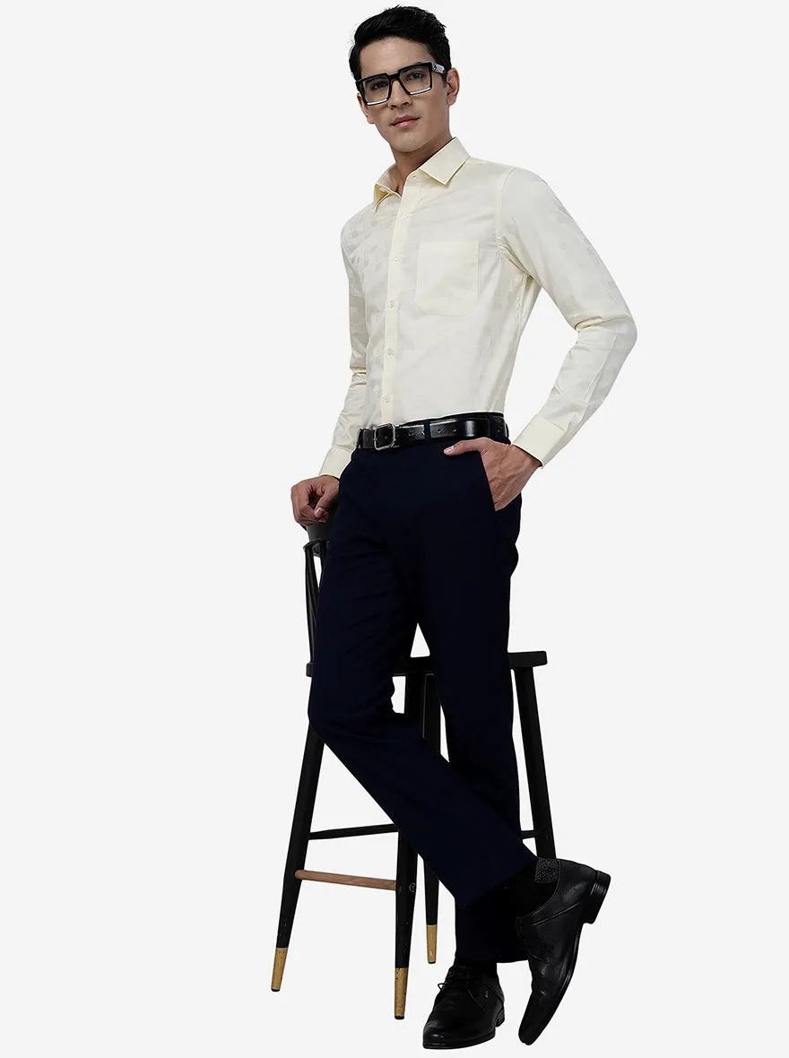 Yellow Solid Slim Fit Formal Shirt | JadeBlue