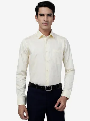 Yellow Solid Slim Fit Formal Shirt | JadeBlue